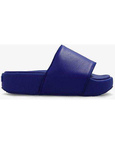 Y-3 Leather Slides - Blue