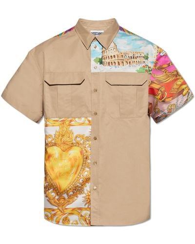 Moschino Shirt With Short Sleeves, - Natural