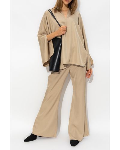 By Malene Birger Pleat-Front Pants - Natural