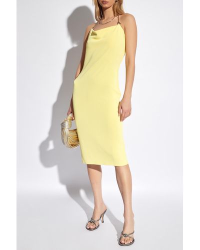 Bottega Veneta Halterneck Dress, - Yellow