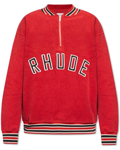 Rhude Cotton Sweatshirt, - Red