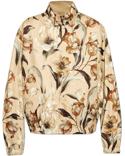 Dolce & Gabbana Reversible Jacket With Floral Motif, - Metallic