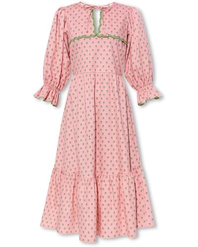 Notes Du Nord ‘Heart’ Dress With Collar - Pink