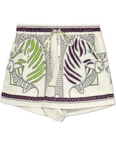 Tory Burch Linen Shorts, - Multicolour
