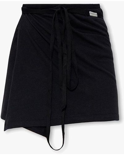 Ann Demeulemeester Skirt With Tie Detail - Black