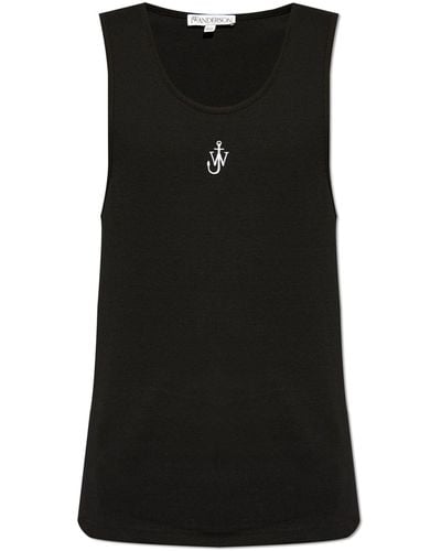 JW Anderson Top With Logo, - Black