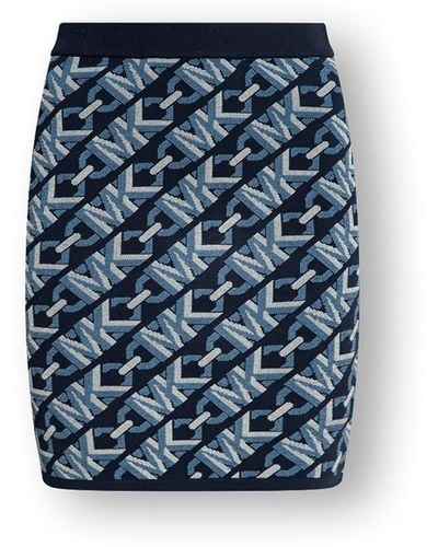 Michael Kors Jacquard Logo Miniskirt - Blue