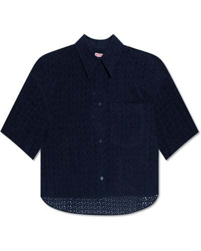 KENZO Cropped Shirt, - Blue