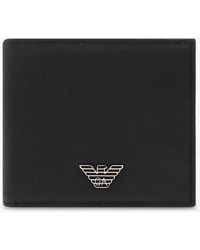 Emporio Armani Folding Wallet With Logo - Black