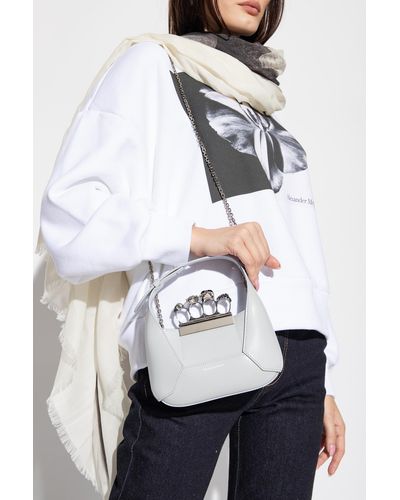 Alexander McQueen ‘Jewelled Hobo Mini’ Handbag - White