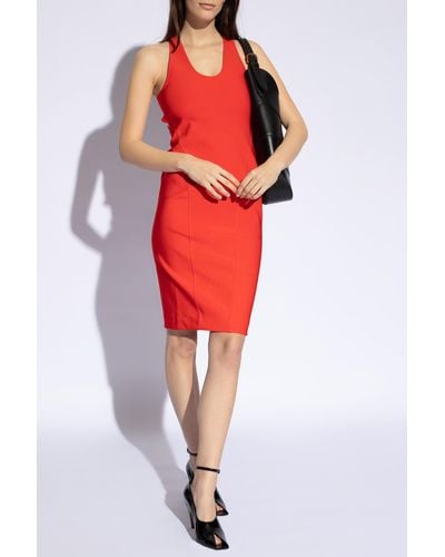 ALAÏA Women's Red SCULPTING CORSET DRESS