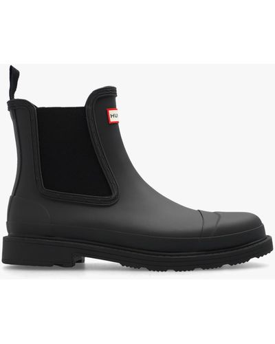 HUNTER 'commando Chelsea' Rain Boots - Black