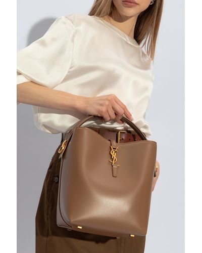 Saint Laurent ‘Le 37’ Bucket-Style Shoulder Bag - Natural