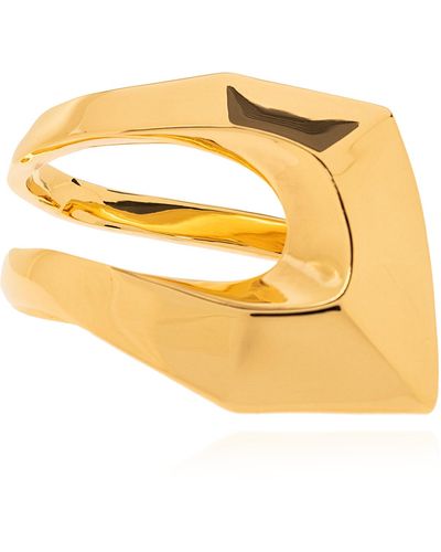 Alexander McQueen 'modernist' Double Ring, - Yellow