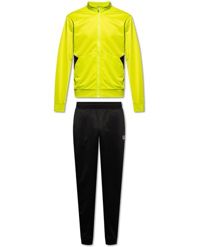 EA7 Sweatshirt & Joggers Set, - Yellow