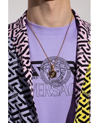 Versace Medusa Head Necklace, - Metallic
