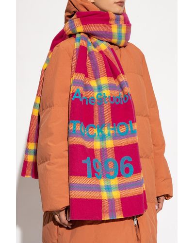 Acne Studios Checked Scarf - Pink
