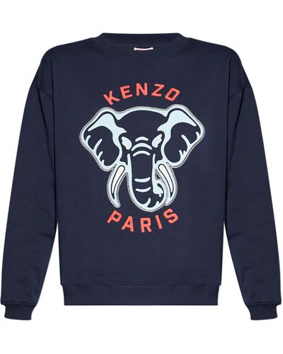 KENZO Sweatshirt With Logo, - Blue