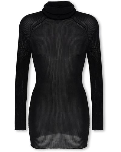 Victoria Beckham Mini Turtleneck Dress - Black