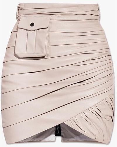 The Mannei ‘Benito’ Leather Skirt - Natural