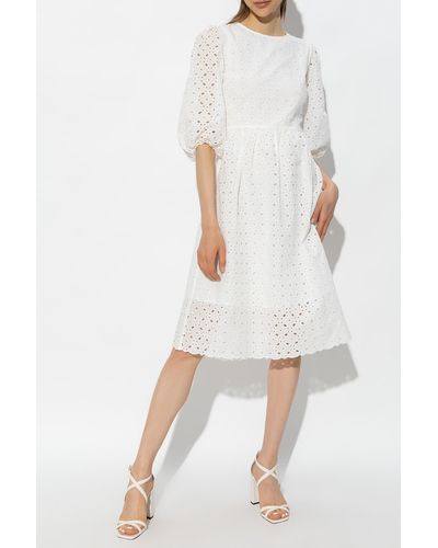 Notes Du Nord ‘Honey’ Dress With Broderie Anglaise - White