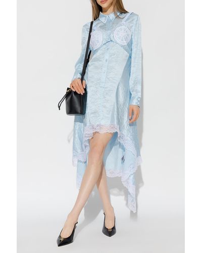 Burberry Light Blue Dress With Crinkled Effect