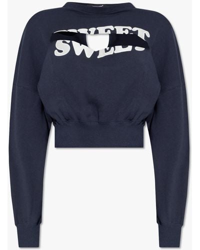 Undercover Cropped Sweatshirt With Cut-Outs - Blue