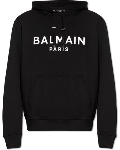 Balmain Paris Logo Hoodie - Black