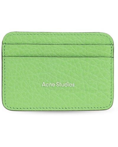 Acne Studios Leather Card Case, - Green