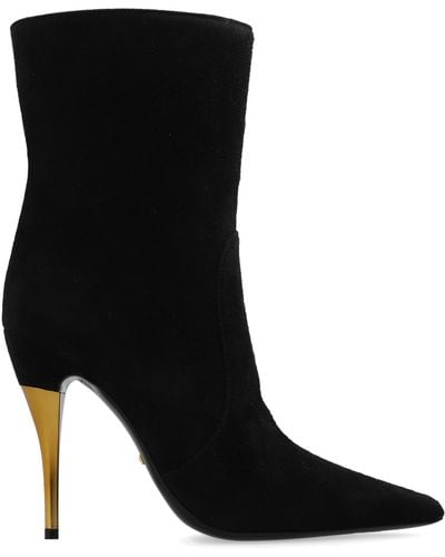 Gucci Heeled Boots In Suede - Black