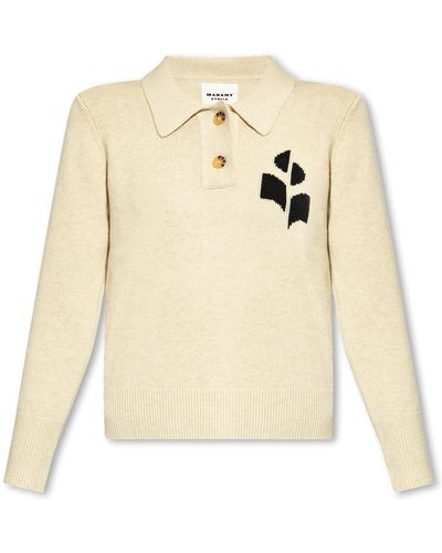 Isabel Marant ‘Nola’ Polo Sweater - Natural