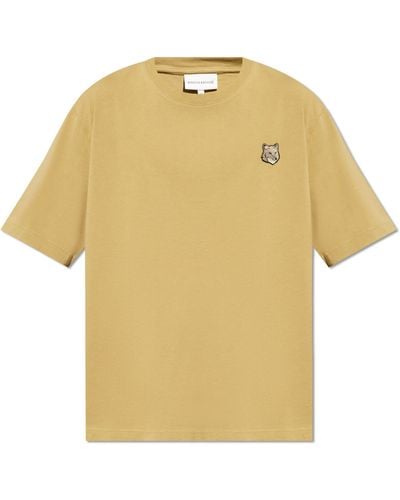 Maison Kitsuné T-Shirt With Logo - Yellow