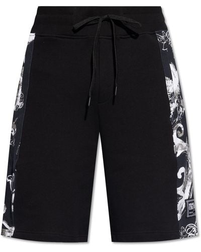 Versace Printed Shorts, - Black