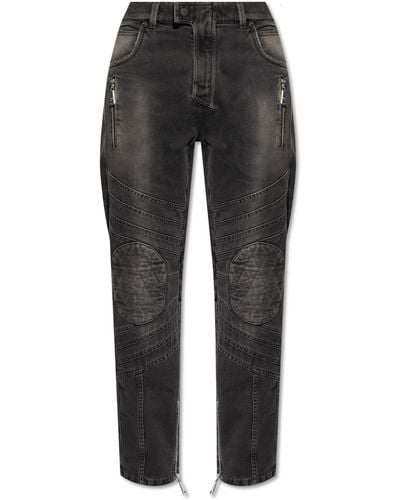 Balmain Jeans With Logo, - Black