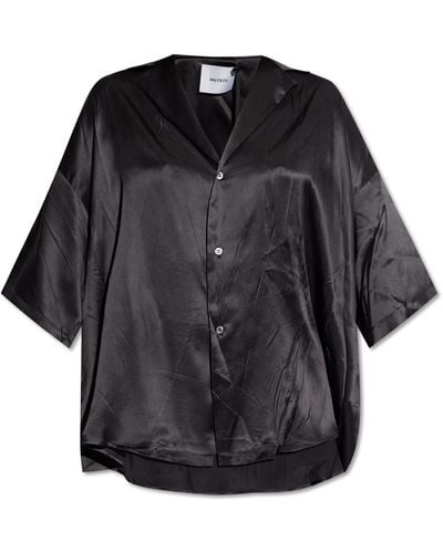 Halfboy Silk Shirt, - Black