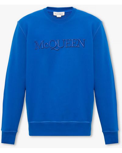 Alexander McQueen Sweatshirt With Logo - Blue