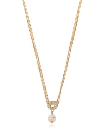 Ferragamo Necklace With A Pendant, - Metallic