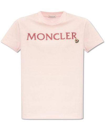 Moncler T-shirt With Logo, - Pink