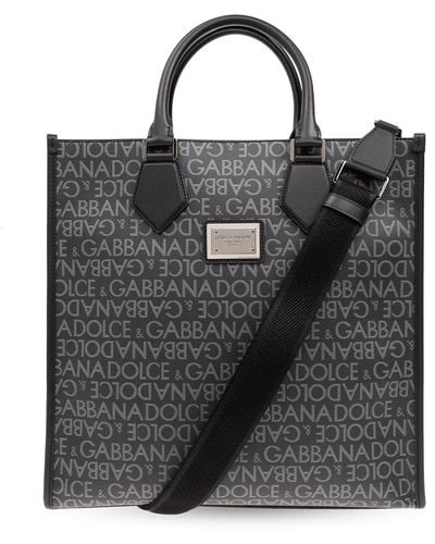 Dolce & Gabbana Shopper Bag With Monogram, - Black