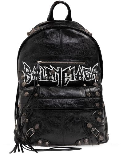 Balenciaga Leather Backpack, - Black