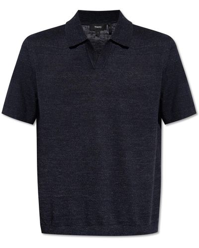 Theory Polo Shirt With Short Sleeves, ' - Blue