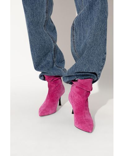 Rag & Bone ‘Brea’ Suede Heeled Ankle Boots - Pink
