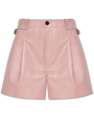 The Mannei ‘Sakib’ Leather Shorts - Pink