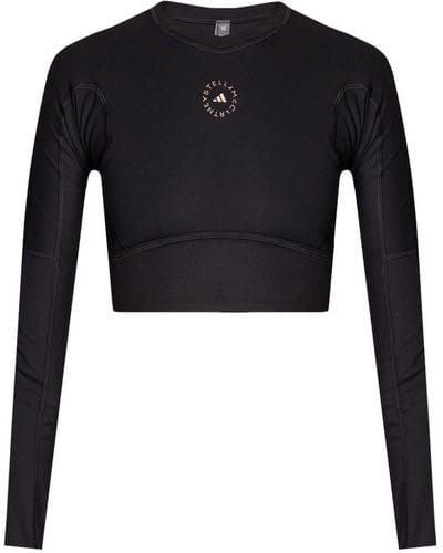 adidas By Stella McCartney Cropped Top With Long Sleeves - Black