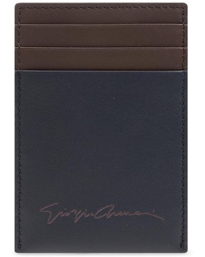 Giorgio Armani Card Case With Bill Clip - Black