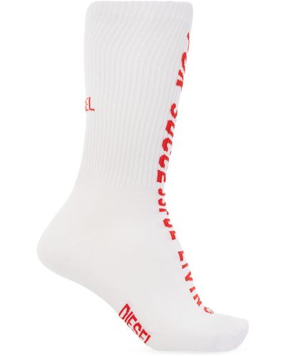 DIESEL 'skm-ray' Socks With Logo - White