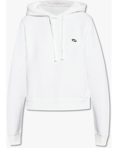 DIESEL F-Reggy-Hood-Doval-Pj Logo-appliqué Cotton Hoodie - White