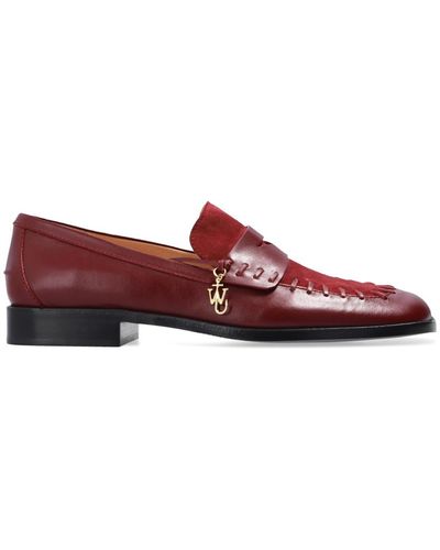 JW Anderson Leather Loafers - Red