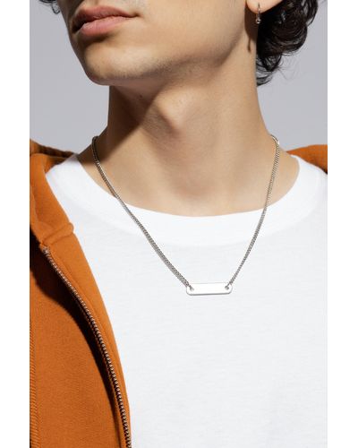 Palm Angels Necklace With Logo, - White