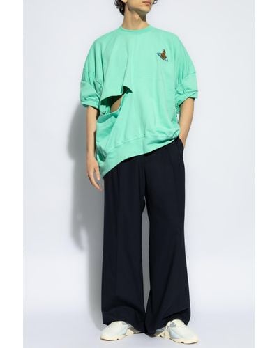 Vivienne Westwood Sweatshirt With Short Sleeves, - Green